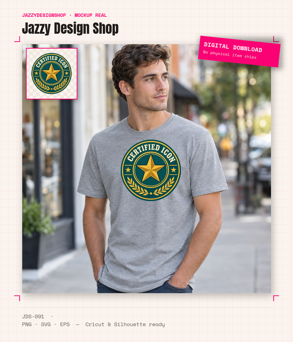 [Digital Download] Certified Icon T-Shirt SVG PNG EPS Cricut Silhouette Sublimation Design