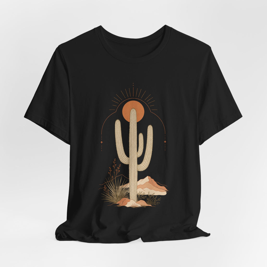 Desert Cactus T-Shirt | Boho Linework Saguaro Tee | Southwest Desert Gift Shirt
