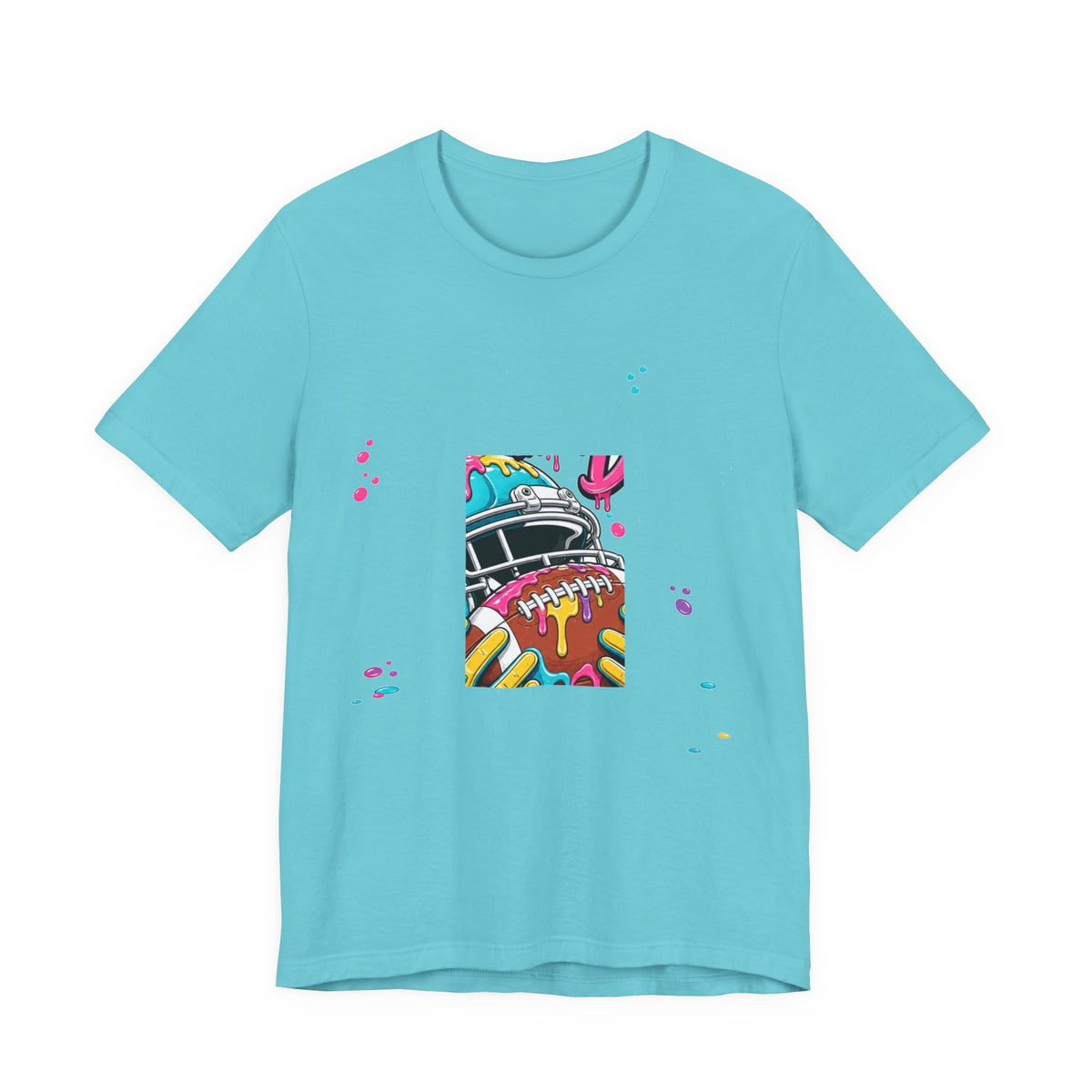 Respect The Drip Neon Tee | Bold Football Paint Drip Shirt | Football Graphic Gift | Bright Sports Tee