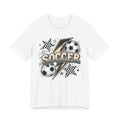 Soccer Lightning Tee | Bold Soccer Ball Graphic Shirt | Soccer Gift Tee | Checkered Star Soccer Design