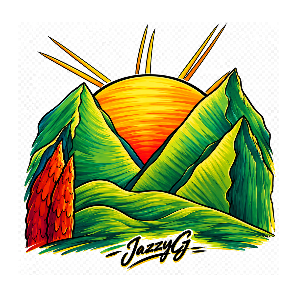[Digital Download] Mountain Sunrise Landscape Tee SVG PNG EPS Cricut Silhouette Sublimation Design