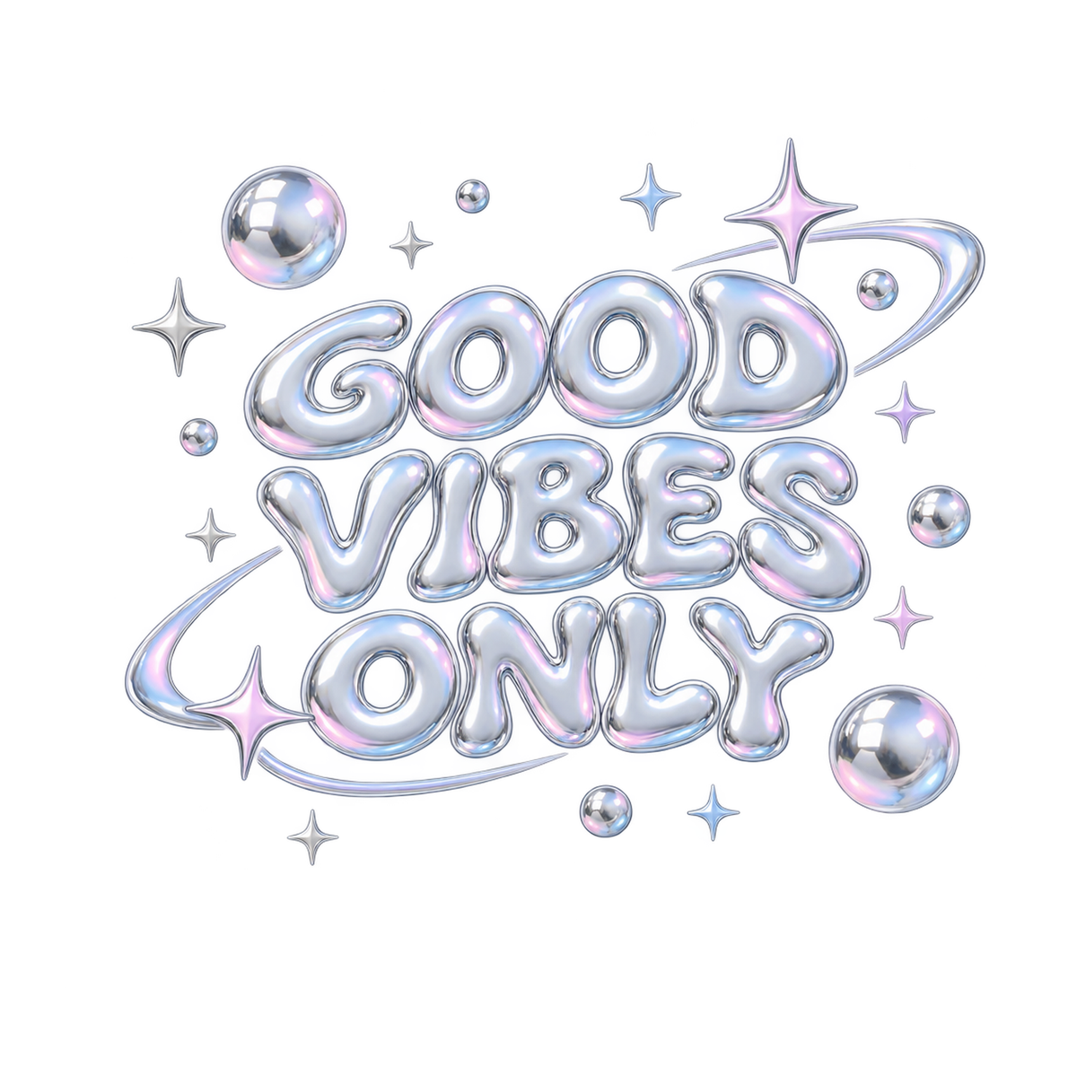 [Digital Download] Y2K Chrome Bubble T-Shirt SVG PNG EPS Cricut Silhouette Sublimation Design