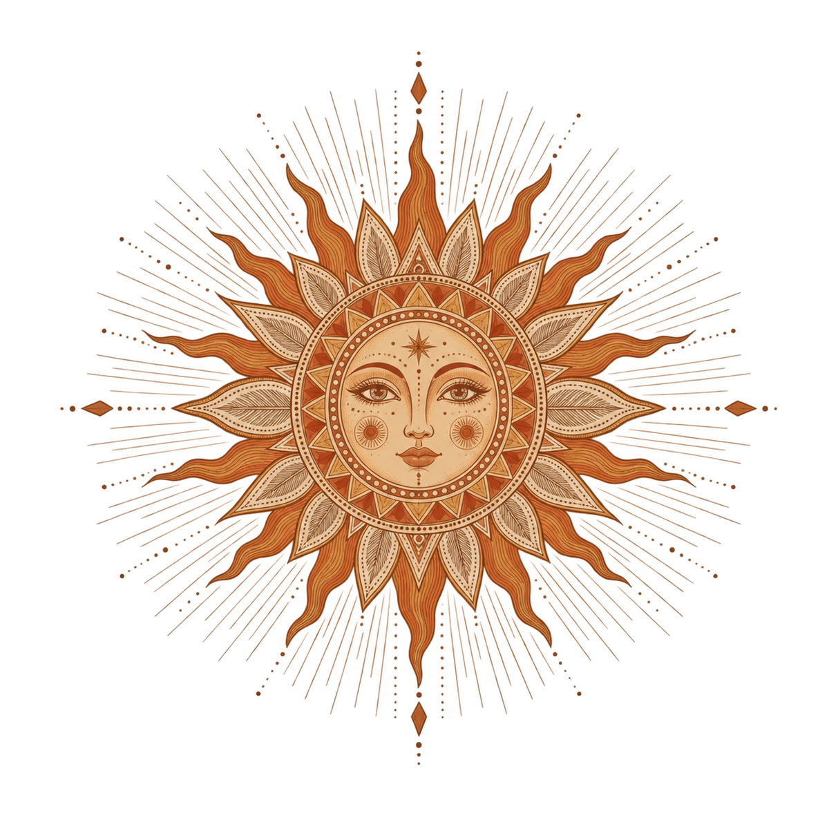 [Digital Download] Boho Sun Mandala T-Shirt SVG PNG EPS Cricut Silhouette Sublimation Design