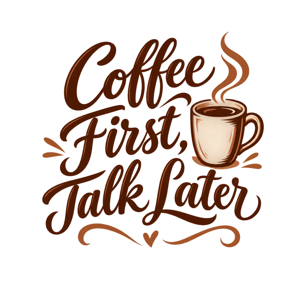 [Digital Download] Coffee First Talk Later T-Shirt SVG PNG EPS Cricut Silhouette Sublimation Design