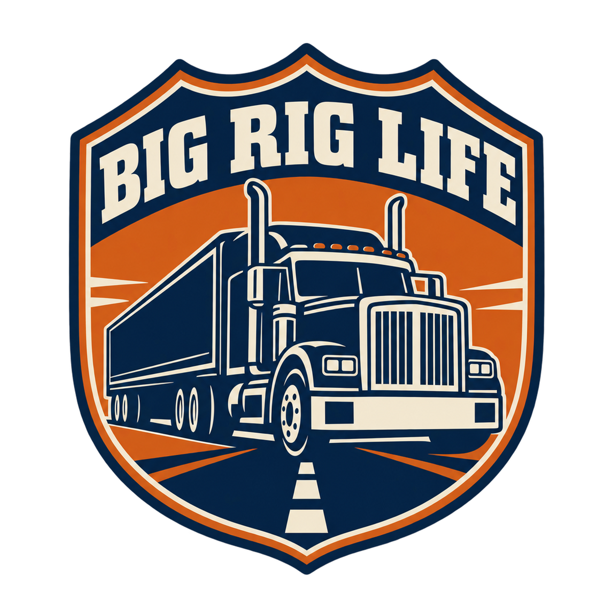 [Digital Download] Big Rig Trucker Retro Badge T-Shirt SVG PNG EPS Cricut Silhouette Sublimation Design