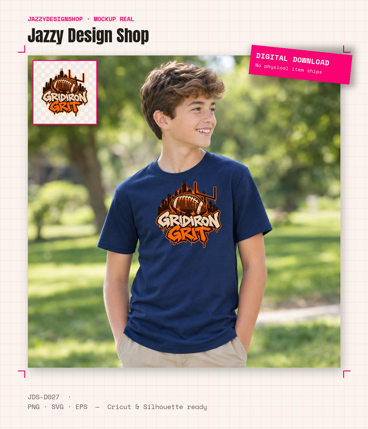 [Digital Download] Gridiron Grit SVG PNG EPS Cricut Silhouette Sublimation Design