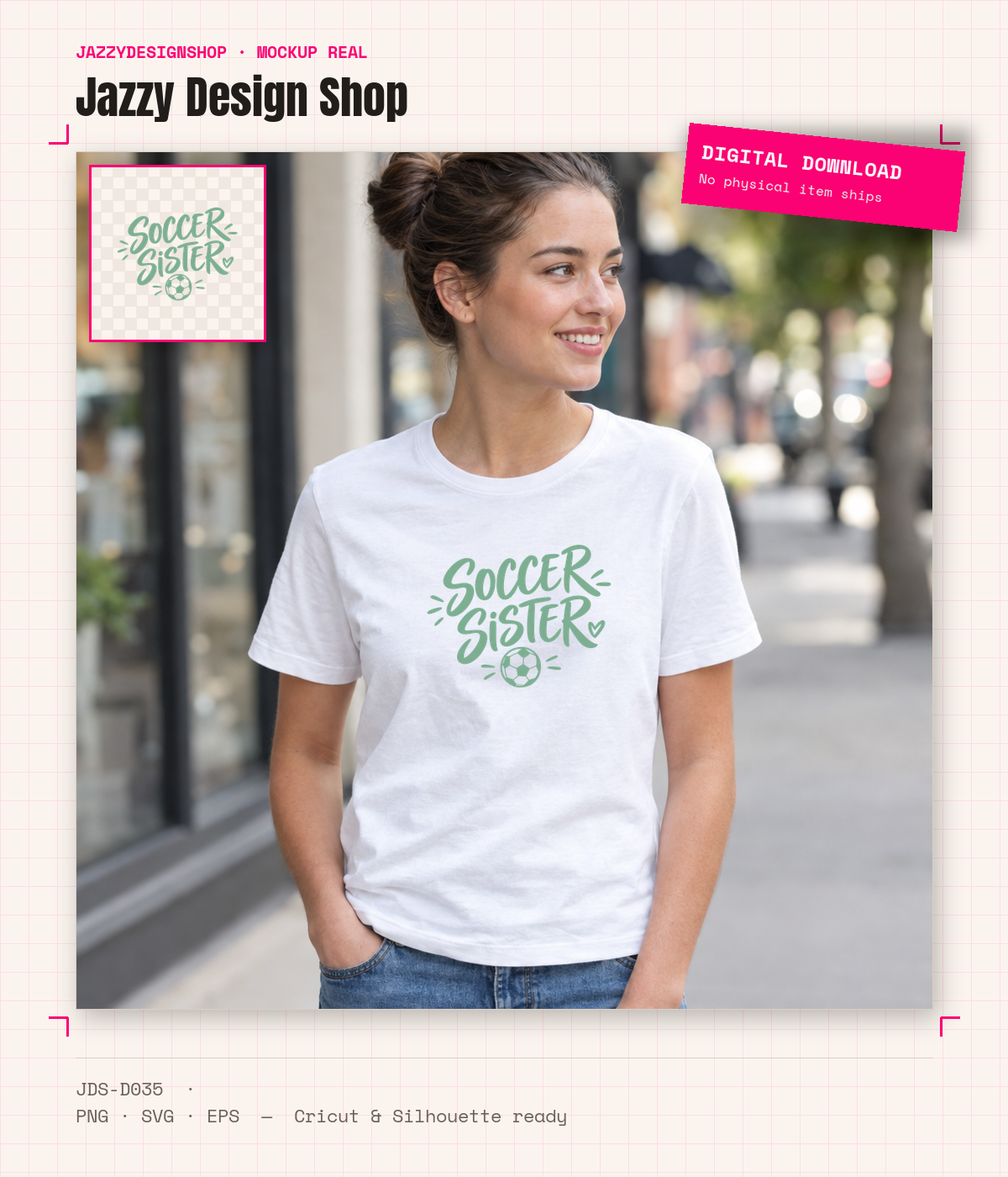 [Digital Download] Soccer Sister Tee SVG PNG EPS Cricut Silhouette Sublimation Design