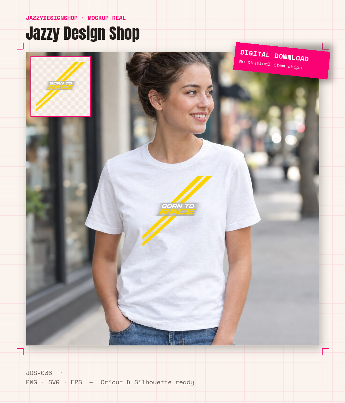 [Digital Download] Born To Race Racing Stripes T-Shirt SVG PNG EPS Cricut Silhouette Sublimation Design