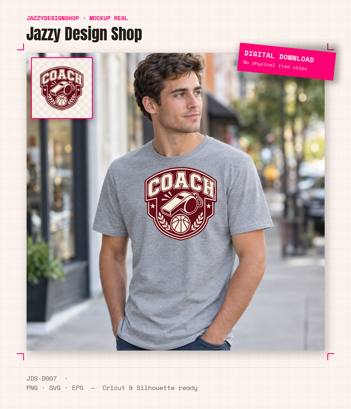 [Digital Download] Basketball Coach T-Shirt SVG PNG EPS Cricut Silhouette Sublimation Design