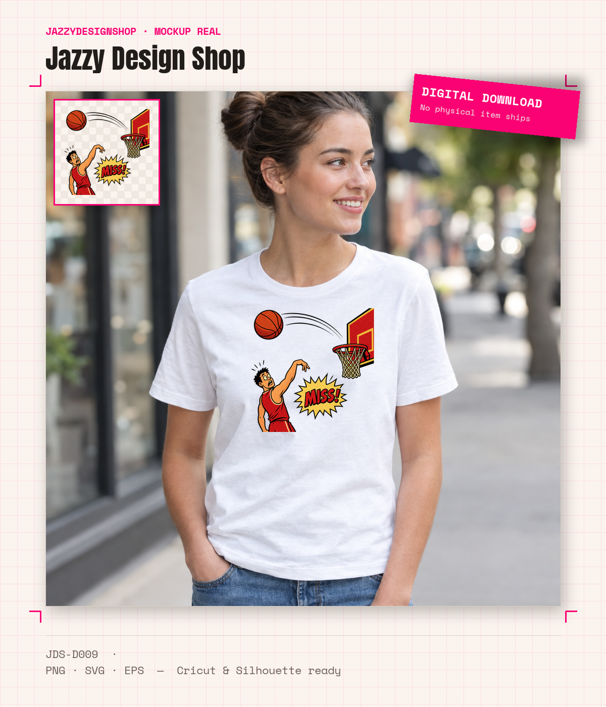 [Digital Download] Funny Basketball T-Shirt SVG PNG EPS Cricut Silhouette Sublimation Design