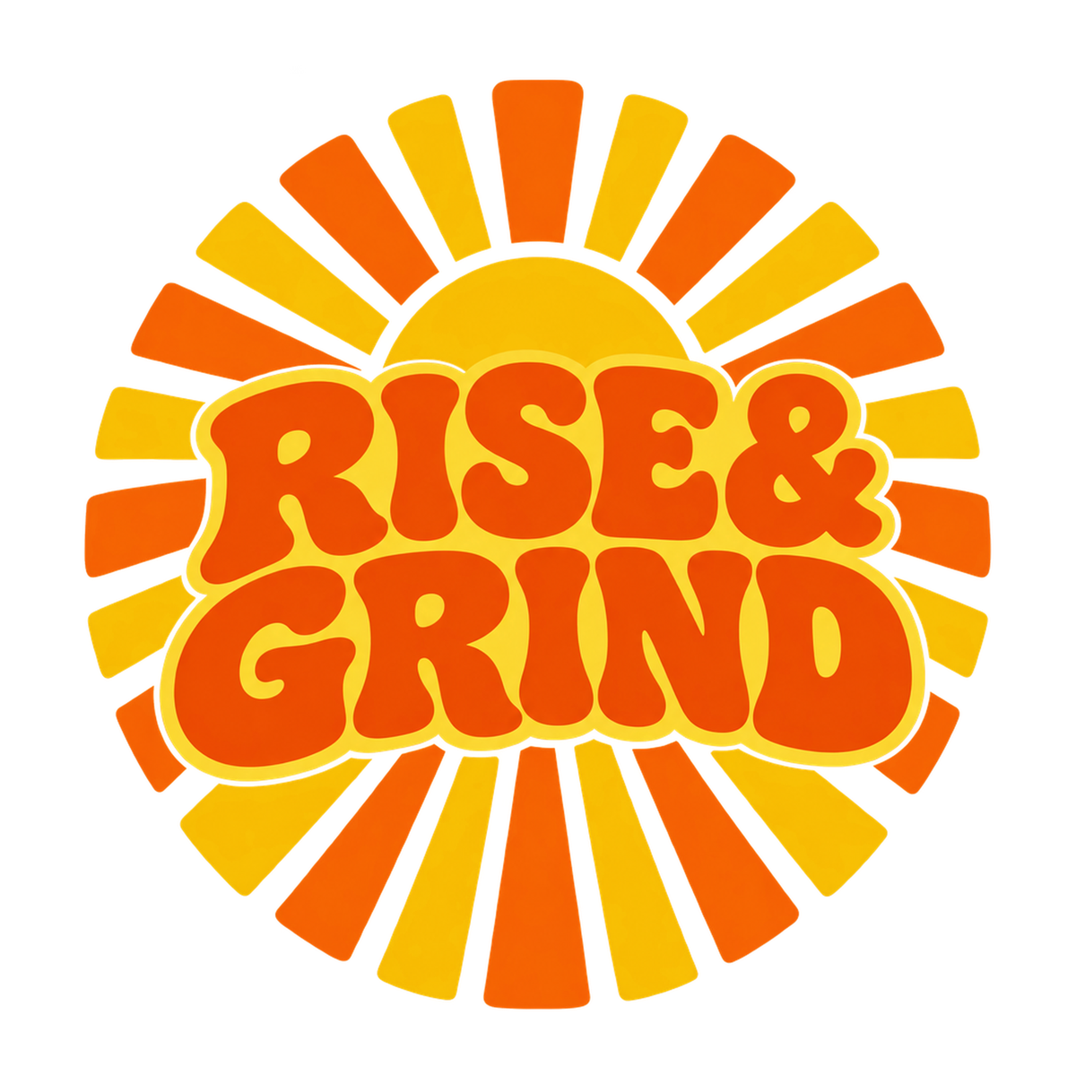[Digital Download] Rise and Grind Retro Sunburst T-Shirt SVG PNG EPS Cricut Silhouette Sublimation Design