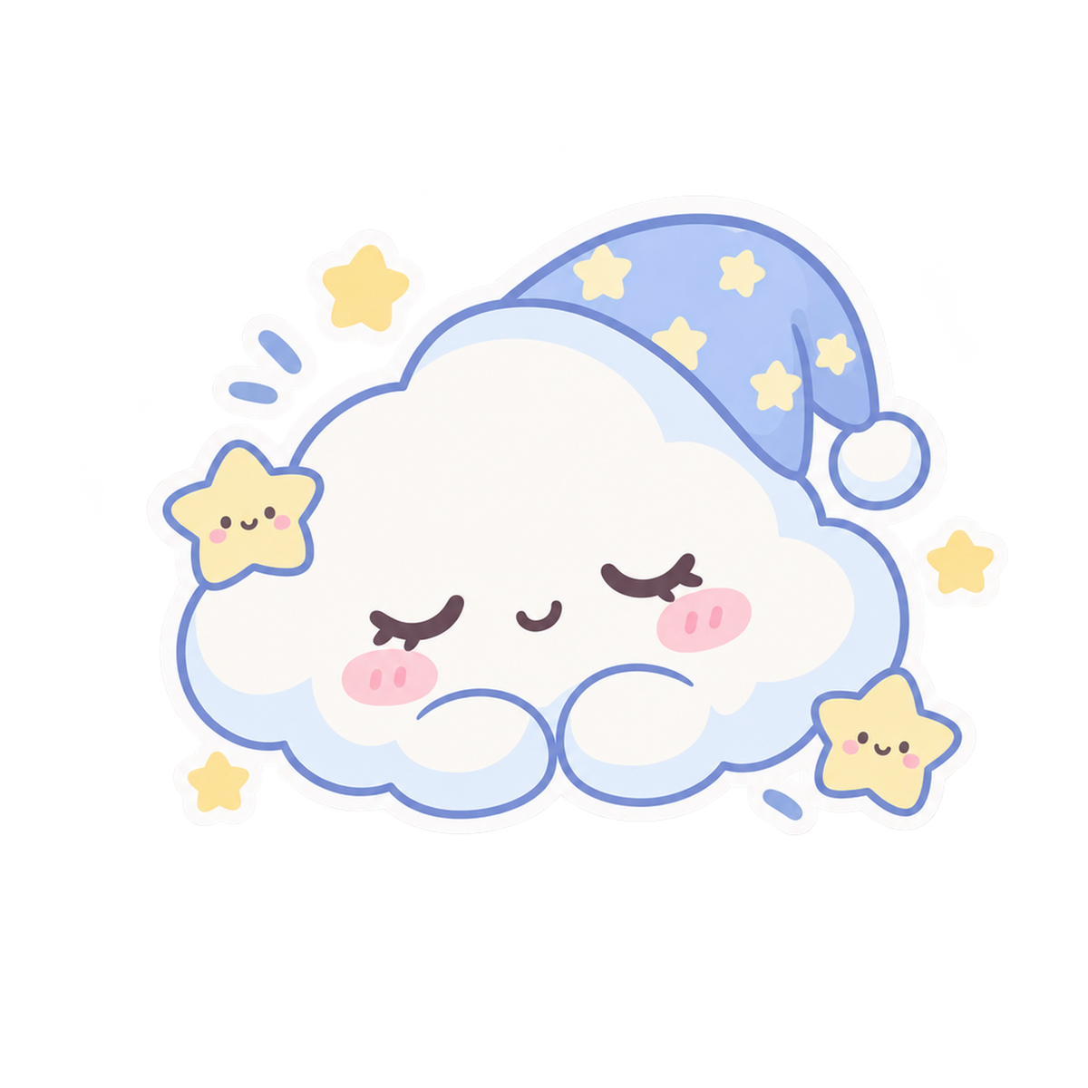 [Digital Download] Kawaii Sleepy Cloud T-Shirt SVG PNG EPS Cricut Silhouette Sublimation Design