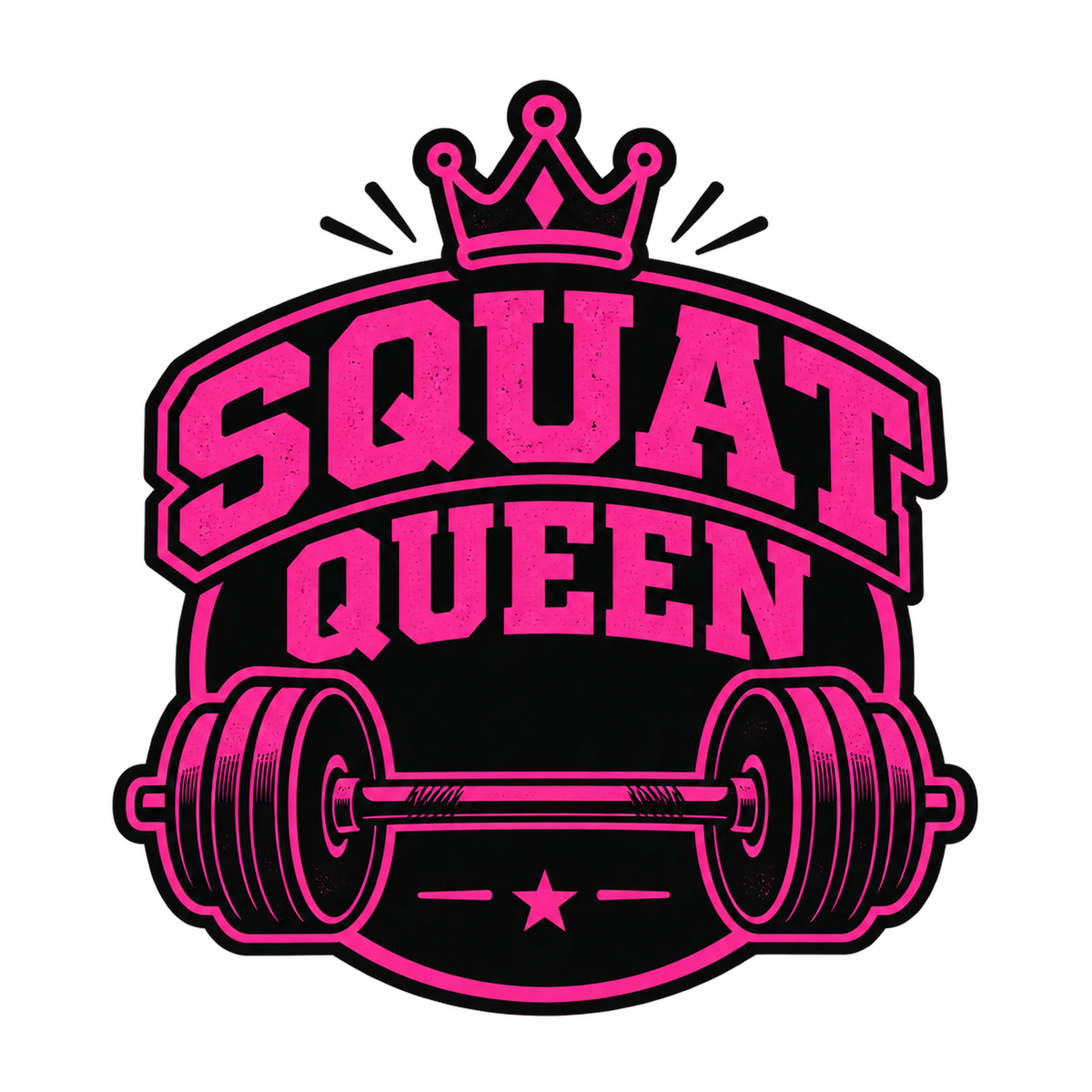 [Digital Download] Squat Queen Retro Badge T-Shirt SVG PNG EPS Cricut Silhouette Sublimation Design