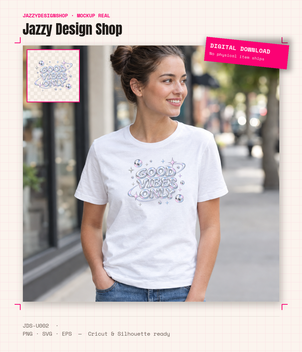 [Digital Download] Y2K Chrome Bubble T-Shirt SVG PNG EPS Cricut Silhouette Sublimation Design