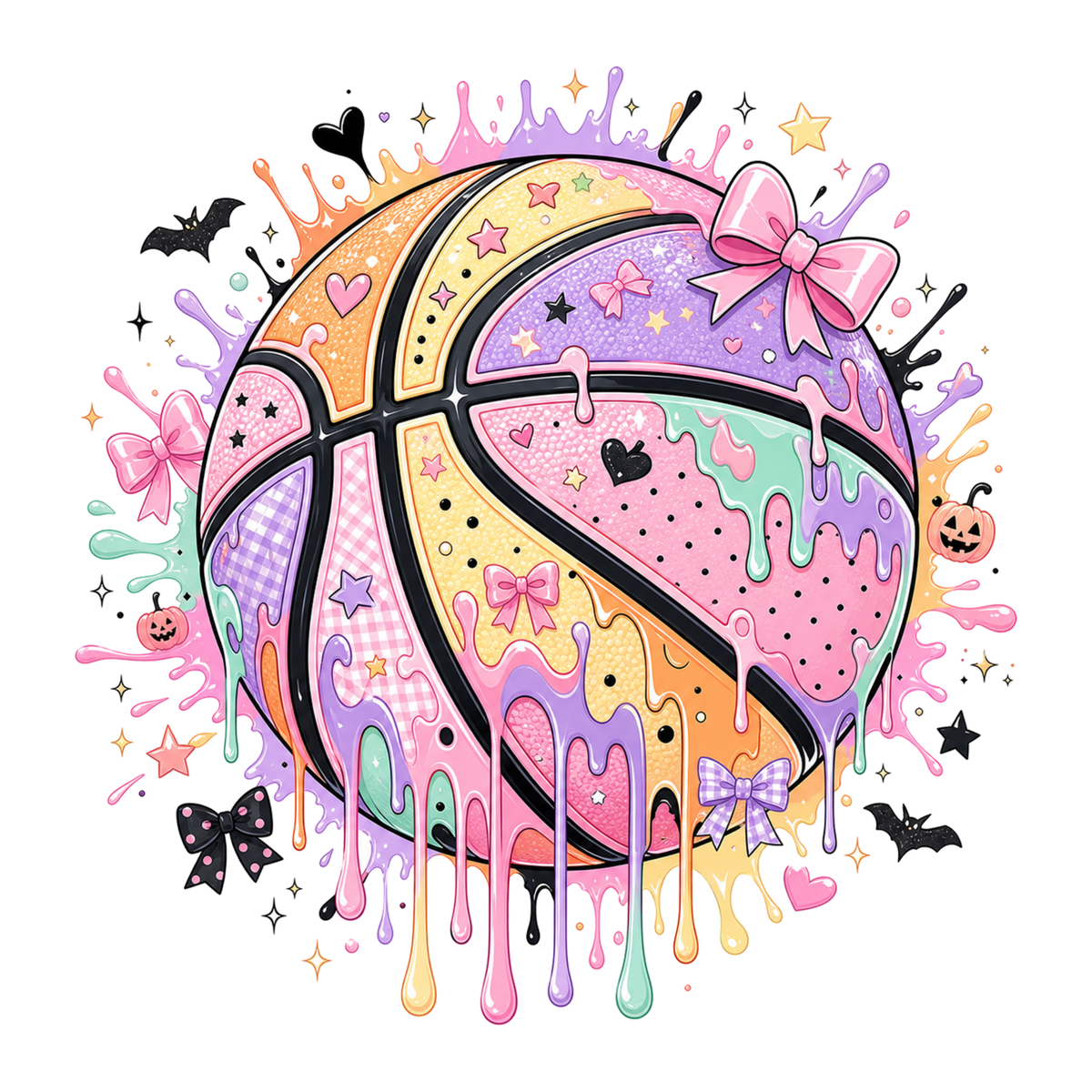 [Digital Download] Pastel Drip Basketball Tee SVG PNG EPS Cricut Silhouette Sublimation Design