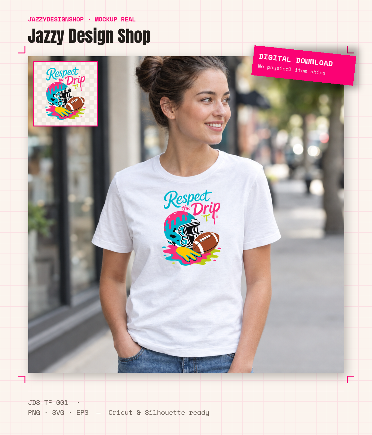 [Digital Download] Respect The Drip Tee SVG PNG EPS Cricut Silhouette Sublimation Design