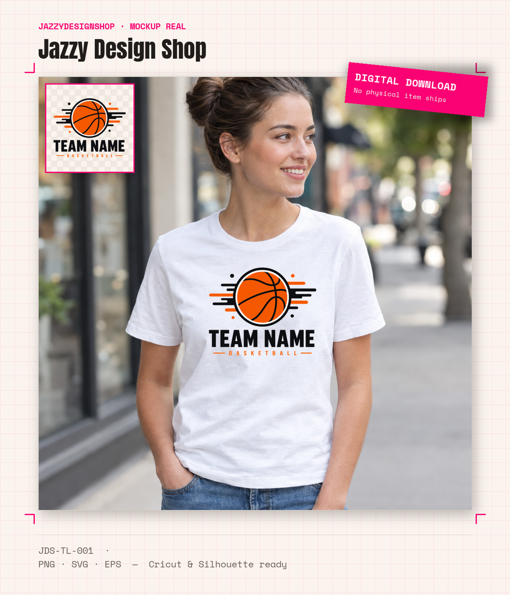 [Digital Download] Custom Team Name Basketball Tee SVG PNG EPS Cricut Silhouette Sublimation Design