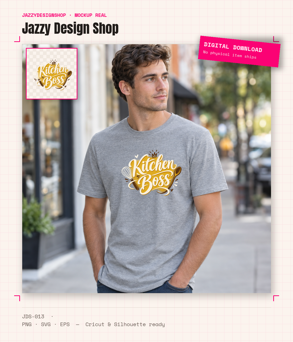 [Digital Download] Kitchen Boss Chef Script T-Shirt SVG PNG EPS Cricut Silhouette Sublimation Design