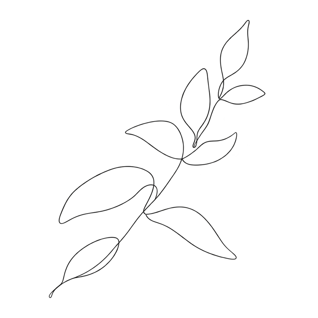 [Digital Download] Single Leaf Botanical Line Art T-Shirt SVG PNG EPS Cricut Silhouette Sublimation Design