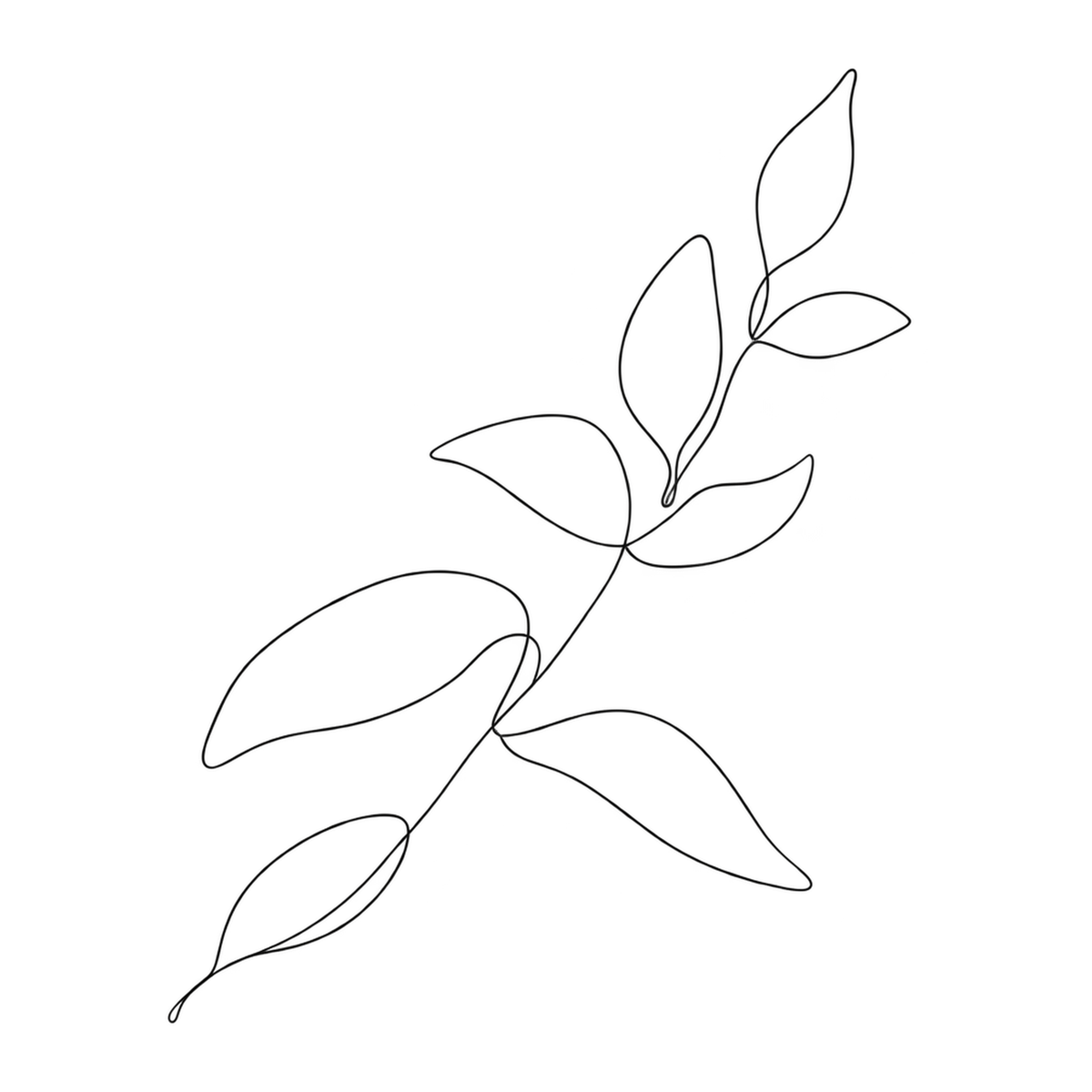 [Digital Download] Single Leaf Botanical Line Art T-Shirt SVG PNG EPS Cricut Silhouette Sublimation Design