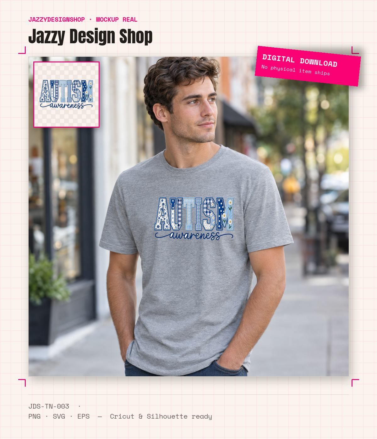 [Digital Download] Autism Awareness Tee SVG PNG EPS Cricut Silhouette Sublimation Design