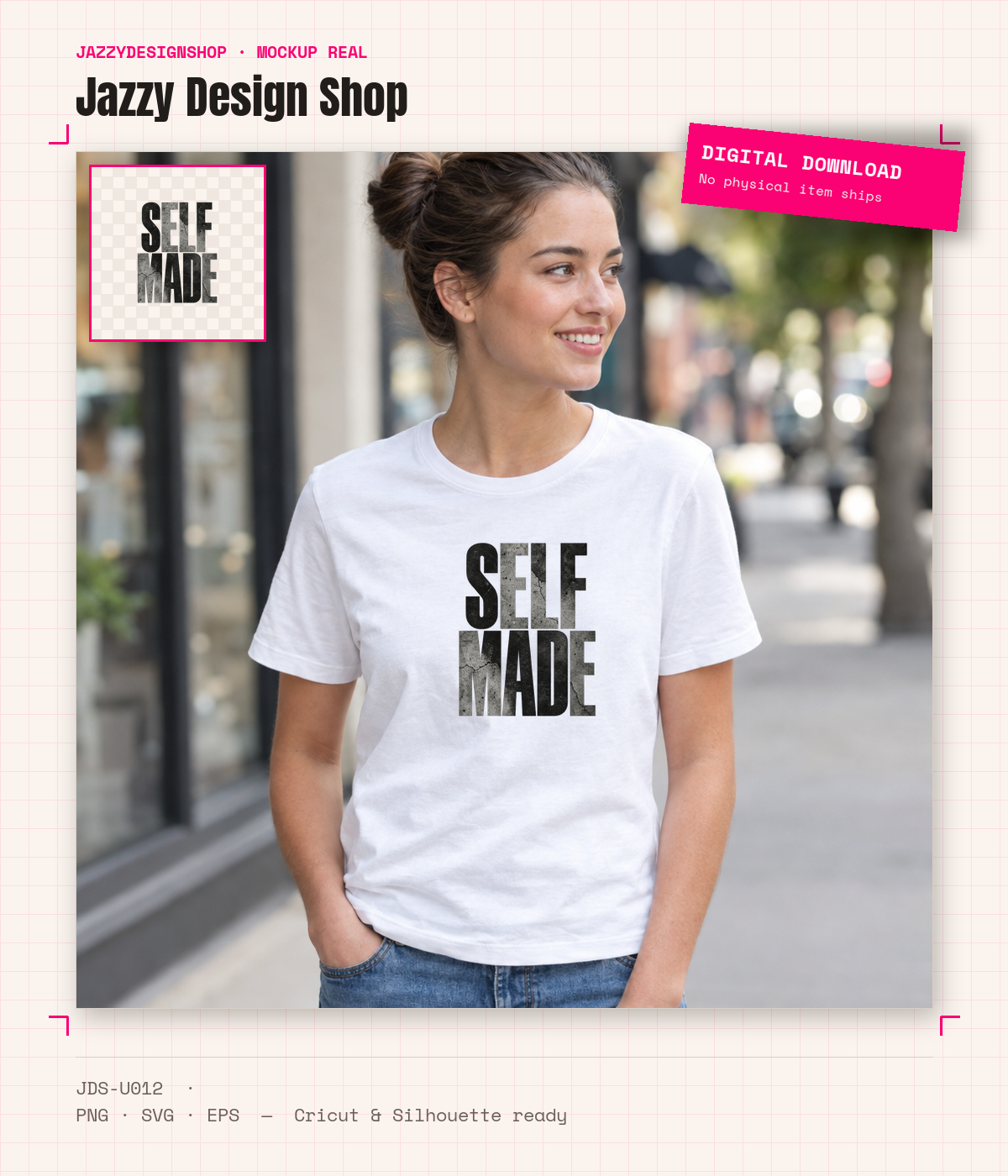 [Digital Download] Self Made Concrete Tee SVG PNG EPS Cricut Silhouette Sublimation Design